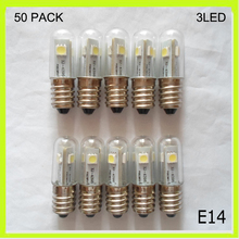 50 PACK 3*5050SMD LED corn bulbs bombilla led for freezer refrigerator sewing machine glass E14 screw 220v 230v 240v 120v 2024 - buy cheap