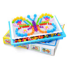 296Pcs Mushroom Nail Puzzle Toys 3D Mosaic Picture Puzzle Toys Children Learning Educational Toys 2024 - buy cheap