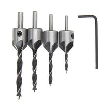 4Pcs/lot HSS 5Flute Countersink Drill Bit Set Drilling Pilot Holes For Screw Sizes 3mm 4mm 5mm 6mm for Woodworking 2024 - buy cheap