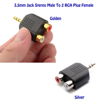 10pcs/lot 3.5mm Jack Stereo Male To 2 RCA Plug Female Adapter M/F Y Splitter RCA Audio Adapter Connector 3.5mm Audio Cable 2024 - buy cheap