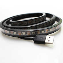 1m Waterproof IP67 RGB 5V USB Led strip 5050 WS2812 IC for Car TV computer Led Flexible strip light  WS2812B White/Black PCB 2024 - buy cheap