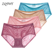 ZQTWT 4Pcs/Lot Hot Sale Ice Silk Sexy Panties Lace Ultra-thin Women Seamless Sexy Lingerie Transparent Briefs Underwear 2LS019 2024 - buy cheap