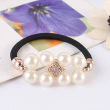 Elastic Hair Band -NFS- HOT Korean Double Pearl Bracelet Rubber Band Hair Rope Jewelry Wholesale #1786585 2024 - buy cheap