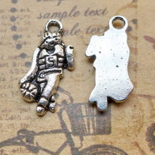 BULK 30pcs Eco-friendly Alloy Metal Basketball Player Charm Antique Silver Plated Sports Pendants 20*11.5mm 1.2g 2024 - buy cheap