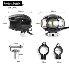 Motorcycle LED Auxiliary Fog Light Assemblie Driving Lamp Kit 20W Headlight Universal Fitment For Harley Chopper Cruiser GS800 2024 - buy cheap