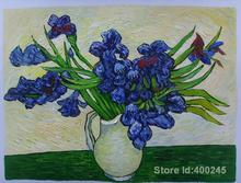 Pintura à mão arte vaso de íris vincent van gogh reprodução da lona a óleo artesanal alta qualidade 2024 - compre barato