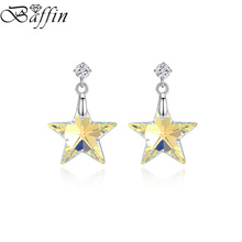 BAFFIN-pendientes colgantes con forma de estrella de Austria para mujer y niña, Piercing de cristal auténtico, joyería, los mejores regalos de navidad 2024 - compra barato