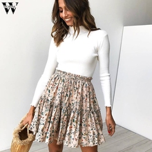 Womail Skirts 2019 New Fashion High Waist Print Skirt Summer High Waist A Line Mini Skirts For Women Casual Holiday J611 2024 - buy cheap