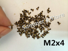 Brass Flat Head Bolt M2x4 Minus Screw(100pcs/lot) 2024 - buy cheap