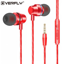 Overfly Wired Earphone Headphones With Microphone Volume Control Earbuds Bass Headset for Phones Iphone Sumsang S8 Earphones 2024 - buy cheap