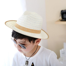5 шт./лот 2017 новых корейских детей шляпа от солнца, сезон: весна-лето для маленьких мальчиков пляжная соломенная шляпа Детские шапки 7 видов цветов 8092 2024 - купить недорого