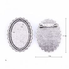 Colgante con broche de plata antigua, ajuste de Cameo de cabujón, bandeja Base, bisel en blanco, bricolaje, joyería, 30x20mm, 2 uds., nuevo 2024 - compra barato