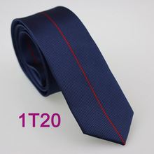 YIBEI Coachella Ties Navy Striped Necktie With Middle Red Vertical Striped Slim Ties Microfiber Corbatas 6cm Gift For Men 2015 2024 - buy cheap