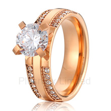 China jewelry factory best gift for wife and girlfriend classic rose gold color wedding engagement rings for women 2024 - buy cheap