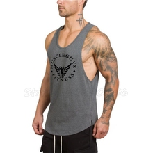 Muscleboys camisa de ginástica roupas de musculação masculina, camiseta regata de malhação vestimenta esportiva de algodão 2024 - compre barato