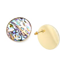 2019 New Arrival Abalone Inlay Round Stud Earrings Statement Post Ear Studs Cute Earrings  For Women Stud Fashion Jewelry 2024 - buy cheap