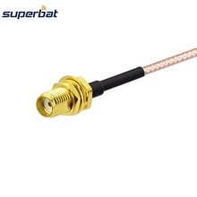 Антенна Superbat, беспроводной Удлинительный кабель, разъем SMA Jack, перегородка с гайкой RF Pigtail RG316 20 см 2024 - купить недорого