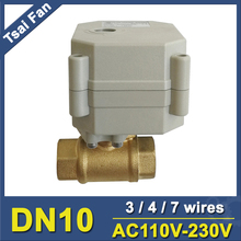 TF10-B2-C Brass 3/8'' DN10 2-Way Electric Motorized Valve AC110V-230V 3/4/7 Wires Metal Gear On/Off 5 Sec For Water Application 2024 - buy cheap