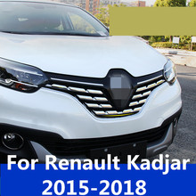 Front engine bumper grille upper central decorative bright frame Exterior decoration Accessories For Renault Kadjar 2015-2018 2024 - buy cheap