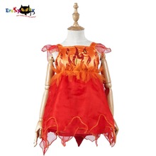 Vestido Rojo de diablo para niñas pequeñas, disfraz de Diablo, llama, cola, fiesta, Halloween 2024 - compra barato