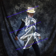 luminous jacket Future technology space show light up costume Singer performance wears dress men led robot suit suit glowing hat 2024 - buy cheap