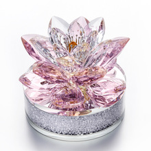 Figuritas de flor de loto de cristal de alta gama, pisapapeles de cristal, adorno de coche, colgante de ventana, parte de cumpleaños, regalos de decoración de boda Fengshui 2024 - compra barato