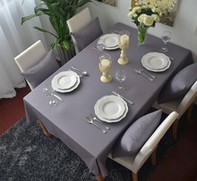 Toalha de mesa retangular cinza, capa protetora de mesa de jantar, cozinha, europeia, sólida, para festa, casamentos, hotel ym062 2024 - compre barato