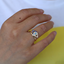 Новое Стильное модное кольцо lucky evil eyes, кольцо голубого и белого цвета с фианитом, женское турецкое ювелирное изделие для девочек, модные подарки 2024 - купить недорого