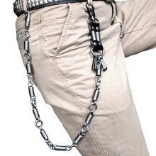 Мужской спиральный ремень в стиле хип-хоп панк, аксессуар на пояс, цепочка для ключей для брюк, джинсов, металлические аксессуары в стиле панк, рок, одежда на весну 2024 - купить недорого