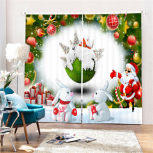 Cortinas opacas 3D de lujo para ventana, regalo de Navidad personalizado, para sala de estar, cama, habitación, tapiz de pared del Hotel 2024 - compra barato