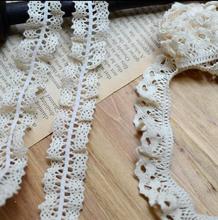 5 Meters High Qualtiy 2.5cm/2.1cm Width 2 Designs  Knit Elastic Cotton Lace Fabric Crochet Stretch Lace Trim Ribbon 2024 - buy cheap