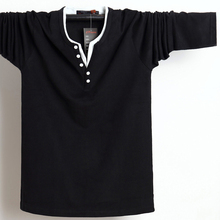 URSPORTTECH осенне-зимние мужские футболки наивысшего качества футболка с длинным рукавом для мужчин хлопковая повседневная черная футболка Homme плюс размер 5xl 6xl 2024 - купить недорого