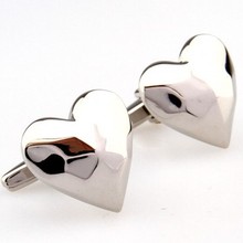 Siver Heart Cufflink 2 Pairs Free Shipping Promotion 2024 - buy cheap