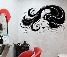 Fashion Beauty Girl Vinyl Wall Sticker Salon Hair Stylist Spa Pvc Wall Decal Shop Decoration Decal Decor 2024 - buy cheap