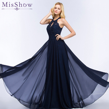 2019 Navy Blue Evening Dress Prom Party Gowns Long Formal Women Dresses with Beading Sexy Cut Out Design A line Vestido De Festa 2024 - buy cheap