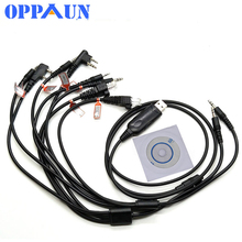 Multifunction 8 in 1 USB Programming Cable for kenwood baofeng motorola yaesu for icom Handy walkie talkie car radio CD Software 2024 - compre barato