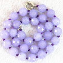 Venda quente violeta roxo pedra jade calcedônia 6mm 8mm 10mm 12mm facetada redonda beads colar para mulheres jóias diy de 18 polegadas B634 2024 - compre barato