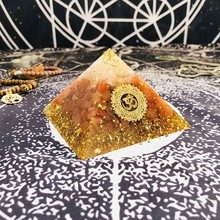 Orgonite Pyramid Raziel Svadisthara Chakra Natural White Crystal Aventurine Increase Courage Resin Crafts Ornaments 2024 - buy cheap