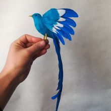 Pájaro azul de la vida real, modelo pájaro plumas de alrededor de 20X2 8cm extensible alas aves, utillaje de grabación, decoración del hogar, regalo h1228 2024 - compra barato