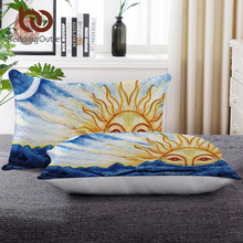 BeddingOutlet amanecer almohada pintoresca montaña abajo alternativa almohada peces impresos de paisaje decorativo almohada 2024 - compra barato