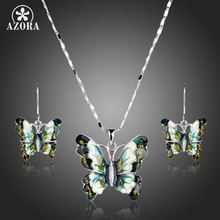 Азора фасон платья «Бабочка» с картина маслом кулон ожерелье и серьги с подвеской Ювелирные наборы TG0167 2024 - купить недорого