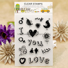Scrapbook DIY photo cards account rubber stamp clear stamp transparent stamp LOVE Kiss  11x16cm KW653106 2024 - buy cheap