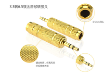 Adaptador chapado en oro de 3,5mm, conector Jack de Audio estéreo macho a hembra de 1/8mm y 6,5 ", 50 unids/lote 2024 - compra barato