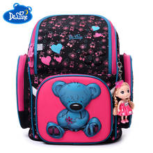 Delune Children School Bags for Girls Gift Bear Backpack Cartoon Mochila Escolar Large Girls Fashion School Orthopedic Bags 2024 - buy cheap
