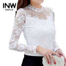 Women White Lace Blouses Tops Femme Chiffon Shirt Autumn 2019 Long Sleeve Blusa Feminina Hollow Women Top Shirt Blouse Plus Size 2024 - buy cheap