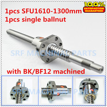 16mm Rolled ball screw RM1610 set:SFU1610 L=1300mm C7 +1pcs SFU1610 ball nut  end machined for CNC parts 2024 - buy cheap