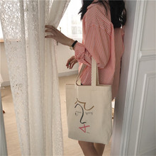 YILE Open Cotton Canvas Eco Shopping Tote Shoulder Bag Printed Simple Geometry E94 SBB 2024 - buy cheap