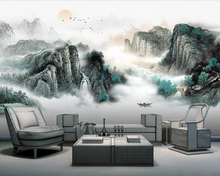 Papel де parede китайский стиль живопись чернила 3d обои, гостиная спальня ТВ обои для дома декорации ресторан на заказ росписи 2024 - купить недорого