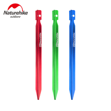 Naturehike 8 pces barraca pregos pegs de alumínio 18 cm tenda longa tendas de unhas peg ao ar livre praia do deserto barraca unhas três-facetado peg 2024 - compre barato