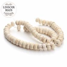 LINSOIR 65pcs/lot 10mm Natural White Turquoises Stone Beads Loose Oblate Spacer Beads For jewelry Making DIY Necklace Findings 2024 - buy cheap